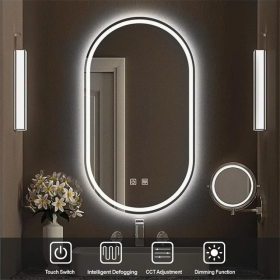 Oglinda LED Touch Rainer, cu functie Dezaburire 60x80 cm, colectia KORMAN