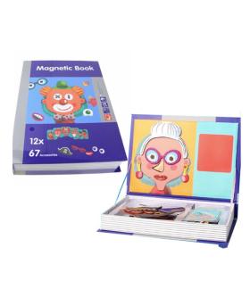  Puzzle tip Carte Magnetică  Claunul Hazliu, 67 Piese și 12 Carduri, Multicolor