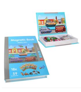 Puzzle tip Carte Magnetică cu Traficul Aglomerat, 59 Piese și 18 Carduri, Multicolor