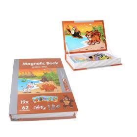 Puzzle tip Carte Magnetică Vraja Animalelor Sălbatice, 62 Piese și 19 Carduri, Multicolor