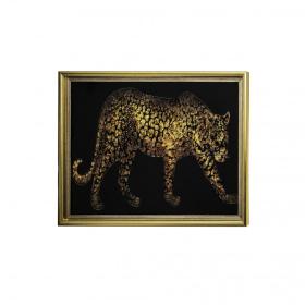 Tablou Tigru, 82x62 cm / 43x33 cm, Ramă Bronz/Ramă Aurie - Auriu, 43*33 cm