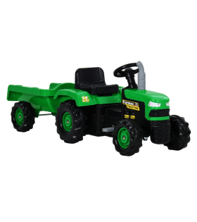 Tractor pentru Copii, Cu Pedale și Remorcă, Verde și Negru